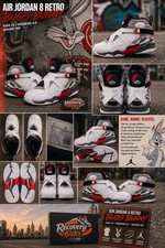 RARE Air Jordan 8 Retro BUGS BUNNY Kids 3Y / Womens 4.5 EXCELLENT 305369-100