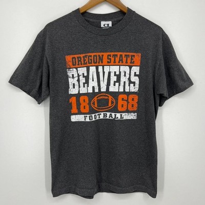 Oregon State Beavers Football T-Shirt Men's M Gray NCAA CI Sport Vtg Y2K