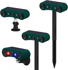 Solar Outdoor Motion Sensor Alarm 2*130db Ultrasonic Siren with 4 Modes Flashing