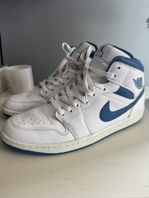 mens shoes Jordan 1's size 12, blue and white, worn twice