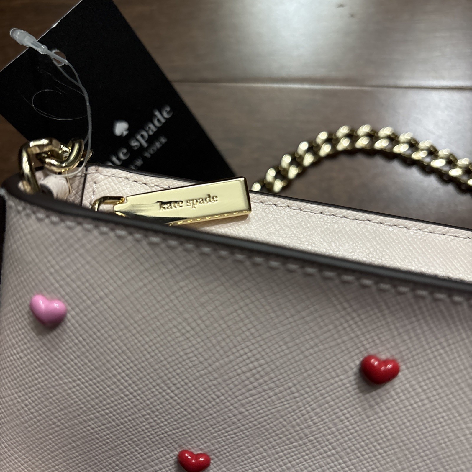 Kate Spade Madison Powdered Pink Heart Stud Pochette -Retail $269 NEW WITH TAGS thumbnail 4