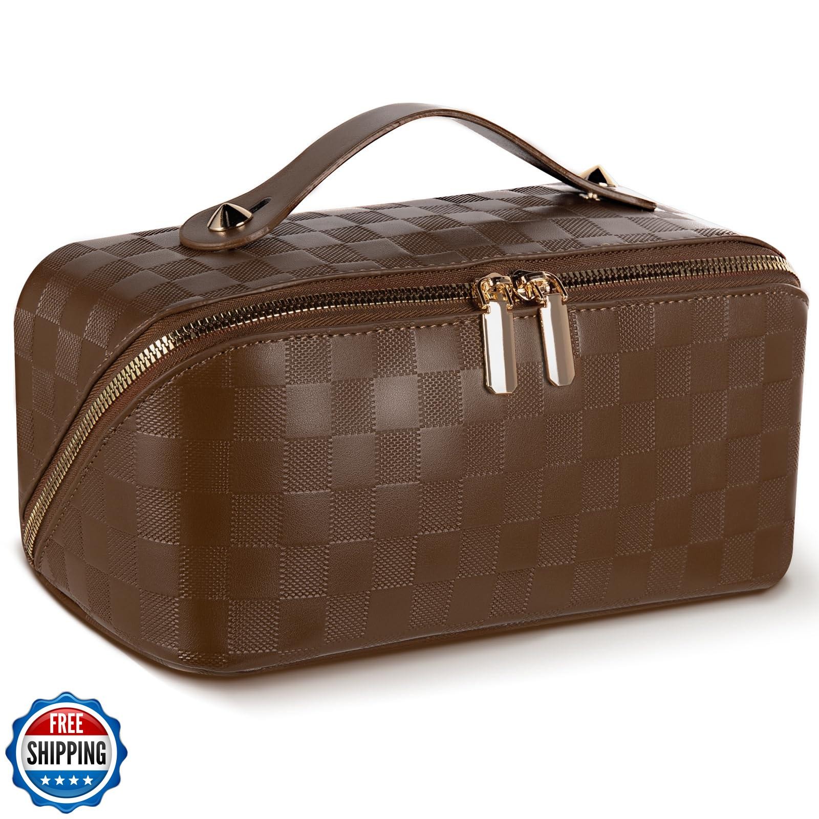 Abiudeng Travel Makeup Bag,Large Capacity Toiletry Bag Cosmetic Bags for Trav