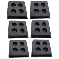  6 Anti-Vibration Pads - Heavy Duty All Rubber Isolation Pads - 2" x 2" x 3/4"