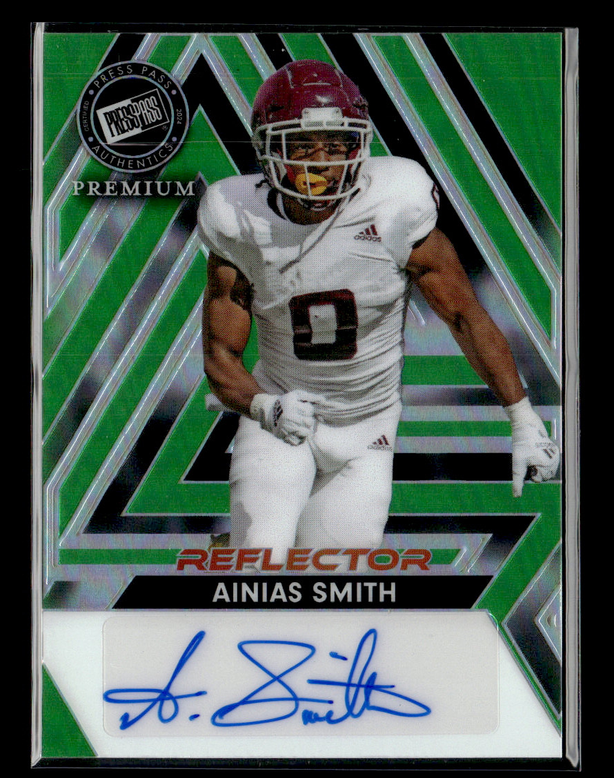 Ainias Smith Leaf Press Pass Premium Autographs #BAAS1 Green Reflectors