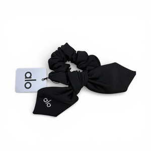 ALO NWT Accolade Scrunchie in Black One Size Love Knots Tie Scrunchie - Black | ALO main image 2
