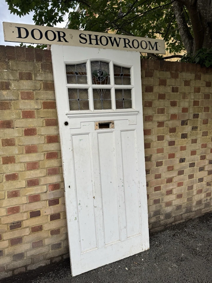 Reclaimed Victorian Stained Glass Wooden Panel Door 2065 Or 2075 x 860 Or 855mm - Image 3 of 4