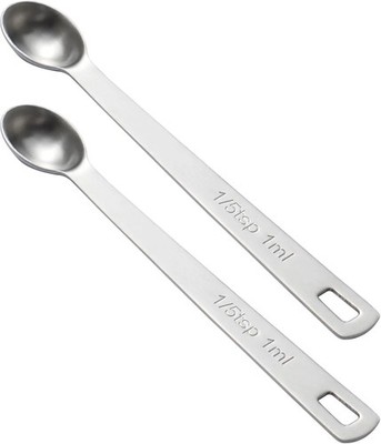2PCS Stainless Steel 1/5 Teaspoon Measuring Spoon Set for Precise Cooking