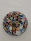 Murano Art Glass Millefiori Paperweight Vintage