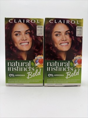 Clairol Natural Instincts Bold Hair Color BR36 Deep Burgundy Acai Lot Of 2