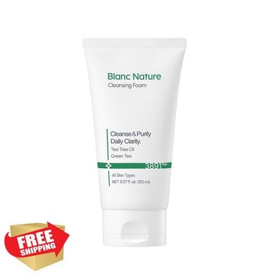 BLANC NATURE Cleansing Foam, Tea Tree Pore Deep Facial Cleanser 5.07 oz