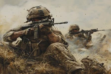 US MILITARY ARMY AIR FORCE SOLDIER STRETCHED CANVAS WALL ART READY TO HANG MC55