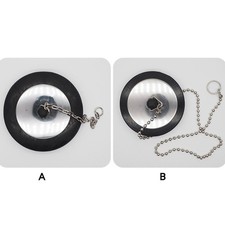 Rubber Choke Bathtub Drain Stopper with Chain Bath Plug Drain Tub Stopper