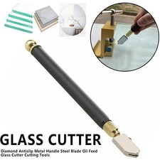 Diamond Antislip Metal Handle Steel Blade Oil Feed Glass Cutter Cutting Tools