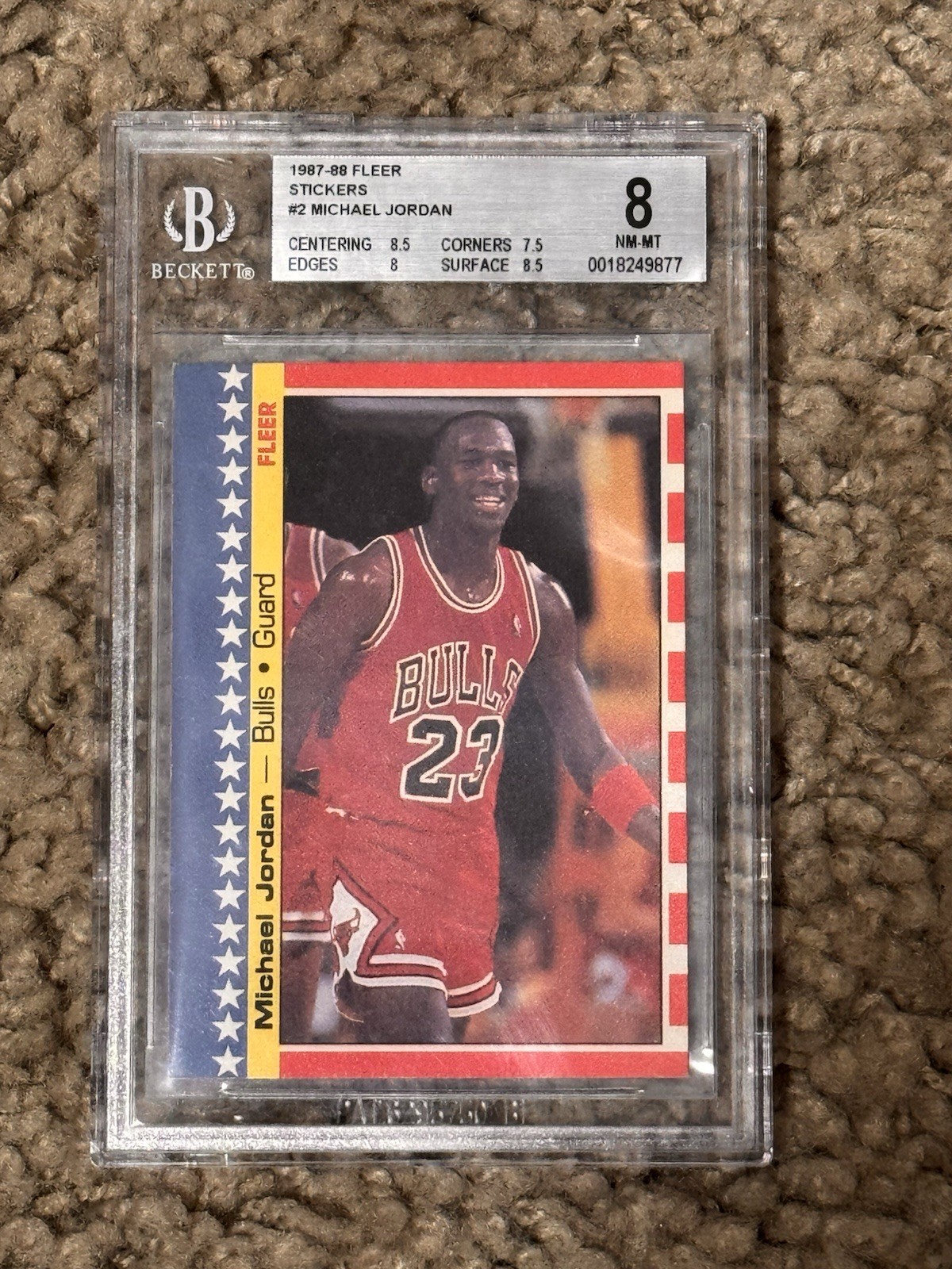 1987 Fleer Michael Jordan #2 BGS 8 Chicago Bulls