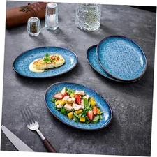 Ceramic Dinner Plates Set of 4, 8 Inch Porcelain Pasta and Salad 8 Inches
