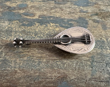 Vintage Russian 84 Silver Miniature Mandolin  Pill Box / Pendant
