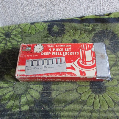 #ad ** Made in Japan for Kmart. Vintage Set of 3 8quot; Drive Deep Well S.A.E Sockets ** $14.99