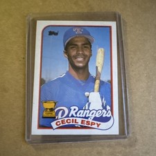 1989 Topps Baseball - Cecil Espy Texas Rangers MLB Rookie Trading Card #221
