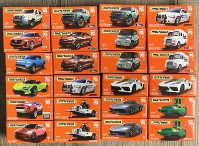 Matchbox-Verkaufsbox mit 24 Modellen DRIVE YOUR ADVENTURE Papp-Boxen NEU - Bild 1 von 4