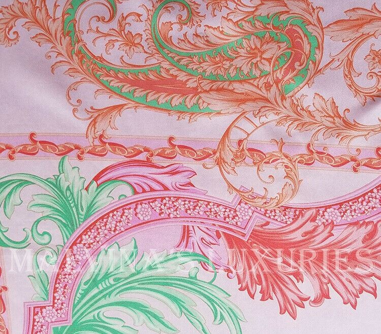 VERSACE SCARF SQUARE MULTI-COLORED PAISLEY PRINT FOULARD WOVEN SILK 36x36 thumbnail 5