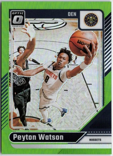 2024-25 Donruss Optic #216 Peyton Watson Lime Green #/149