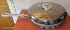 T-Fal Ultrabase Grey Non Stick Stir Fry - Wok Skillet With Vented Lid France 12"