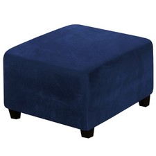 Footstool Velvet Covers Stretch Stool Ottoman Protector Sofa Slipcover square