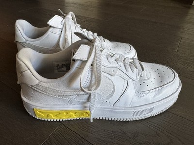 Nike Air Force 1 Fontanka White Opti Yellow Leather Sneakers DA7024-101 2021