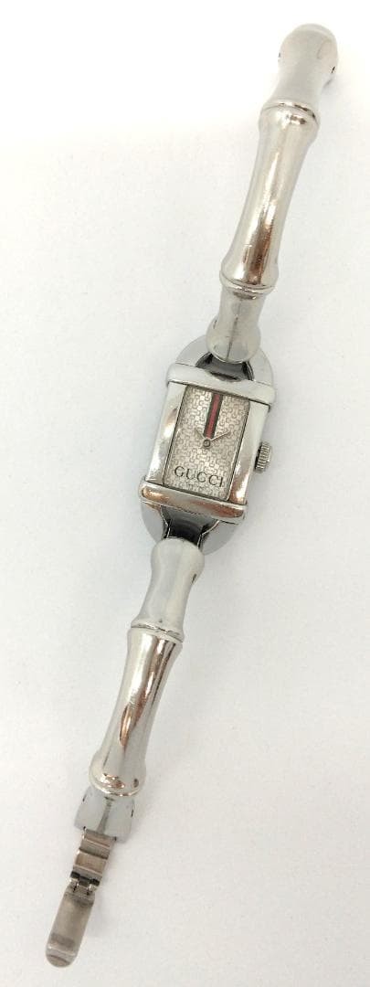 Gucci 6800L Bamboo Motif Bracelet Watch Silver Dial Ladies Quartz