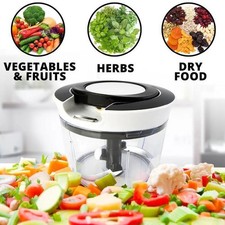 Manual Food Chopper - Portable Hand Pull String, Garlic Mincer, Onion Cutter USA
