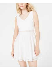 CITY STUDIO Womens Sheath Mini Dress White Sleeveless Cocktail Juniors 3