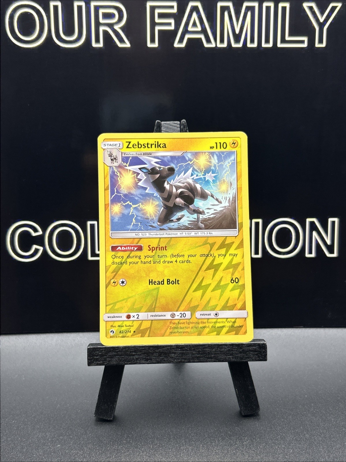 Zebstrika 82/214 Pokémon TCG Lost Thunder Reverse Holo Rare