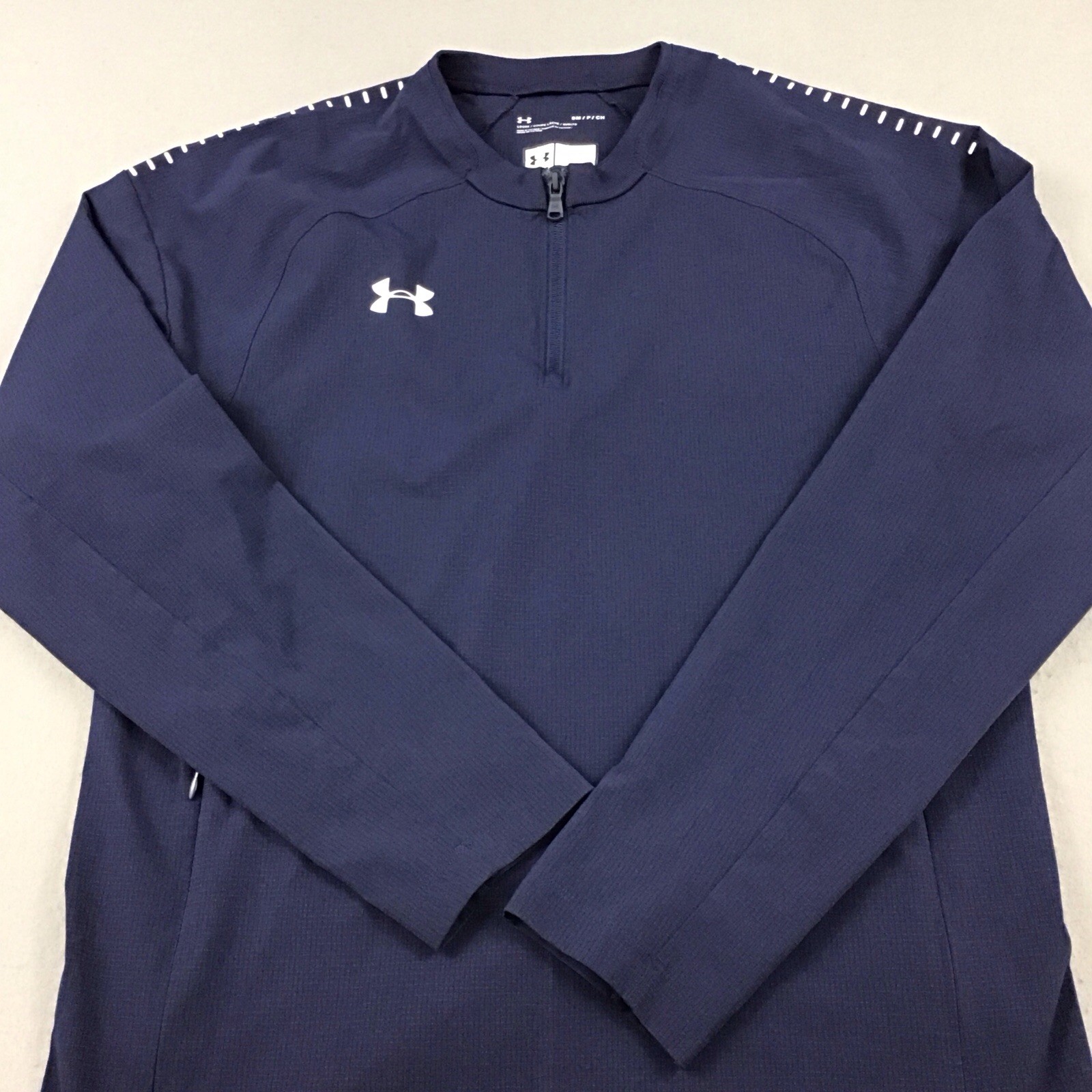 Under Armour Jacket Men Small Blue Solid 1/4 Zip … - image 2