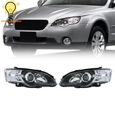For 2005-2006-2007 Subaru Legacy/Outback Halogen Headlight Pair Black Projector