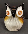 Vintage 1960's MCM Glass Decorative Murano Owl
