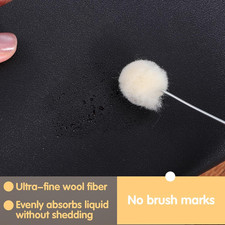 25 Pcs Wool Daubers Ball Brush Leather Dye Tool with Handle Wool Balls Dauber...