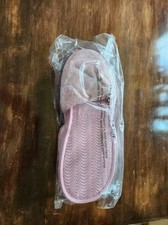 Ruby Ribbon Pink Plush Slippers Dize L New In Package
