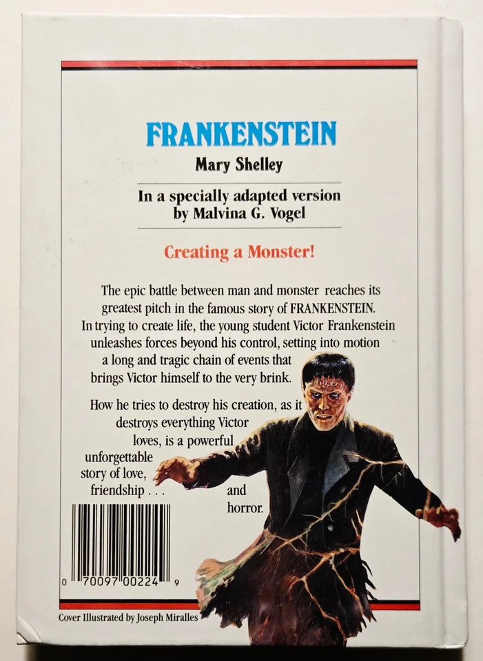 Great Illustrated Classics: Frankenstein (Hardcover, 1993) RARE VTG YA Horror Foto 2 de 3