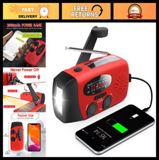 Emergency Hand Crank Radio with LED Flashlight, NOAA AM/FM, Solar  USB Charger,
