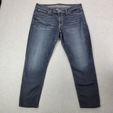 Hudson Krista Ankle Jeans Womens 32 Blue Super Skinny Raw Hem Denim