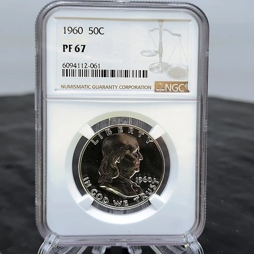 1960 Franklin Silver Half Dollar 50C Graded Coin NGC PF 67 PROOF USA ⭐