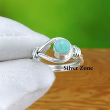 Larimar Ring  925 Sterling Silver  Vintage Ring  Women's Ring  SZ 5-13