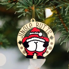 Funny Christmas Ornaments 2025 - White Elephant Gifts for Adults, Wooden Xmas