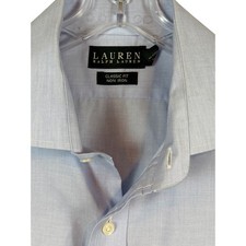 Lauren Ralph Lauren Mens Dress Shirt 17 34/35 Light Blue Classic Fit Non Iron