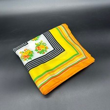 Vintage Scarf Italian Floral Yellow Orange 1970s Flowers Italy Baar  Beards