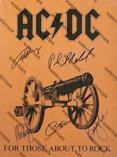 Photo Signée Reproduction AC/DC 8x11 Brillante | Pour Ceux Qui Sont Prêts À Rock