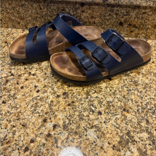 Sandali Birkenstock Betula Florida blu slide taglia 38 N 7-7,5 plantare morbido - Foto 2 di 13