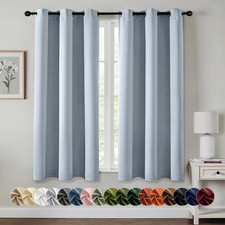 Light Blue Blackout Curtains for Bedroom Living Room 63 Inches Long 2 Panels, Th