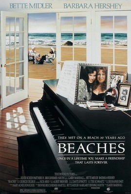 1988 Beaches Movie Poster 11X17 Bette Midler Barbara Hershey John Heard  