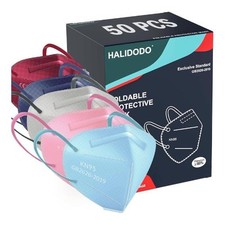 50 Pcs Multicolor KN95 Face Masks 5 Layer BFE 95% Disposable Respirator Masks